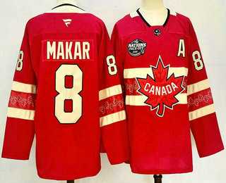 Men%27s Canada Hockey #8 Cale Makar Red 2025 4 Nations Face Off Authentic Jersey